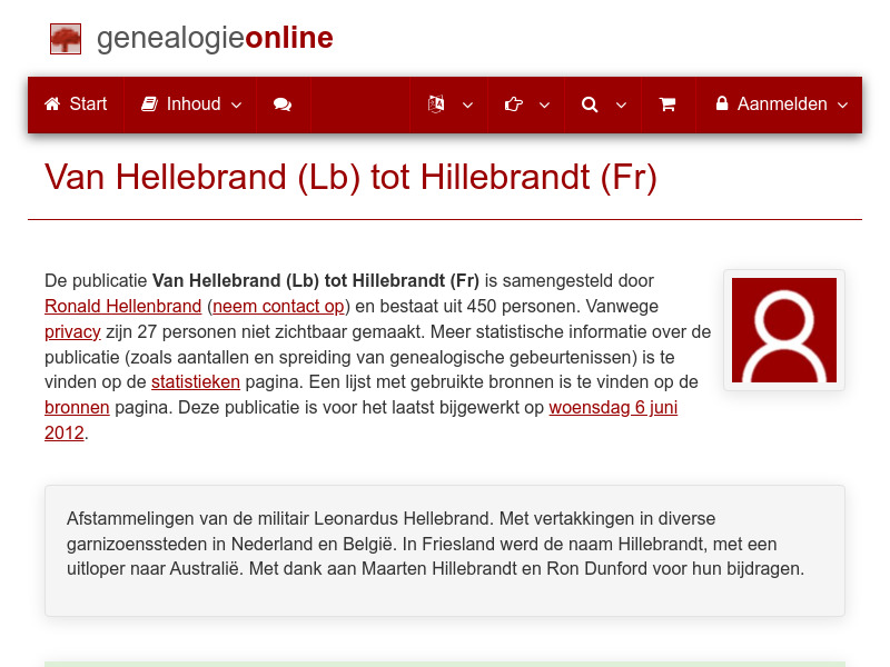Screenshot van website