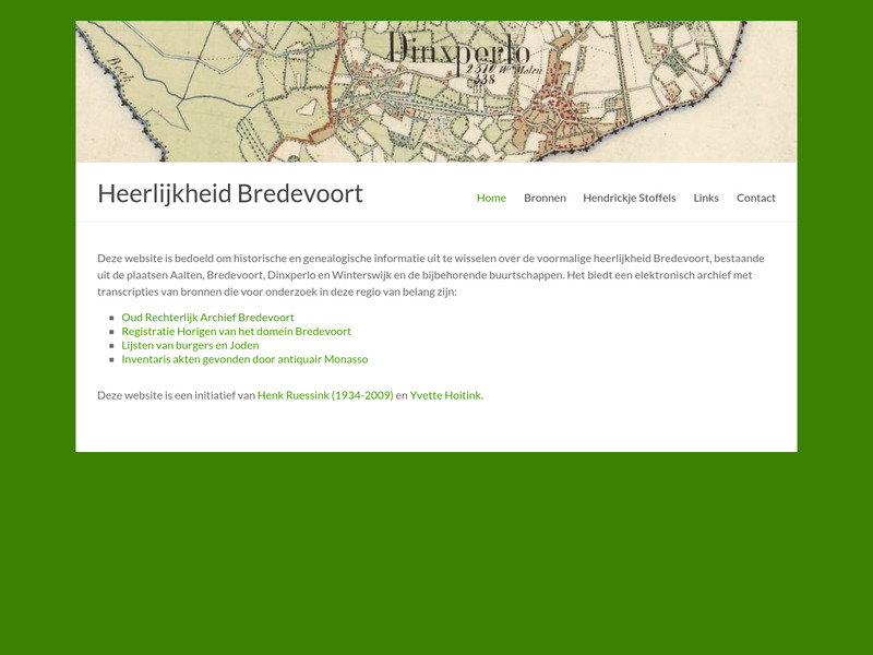 Screenshot van website