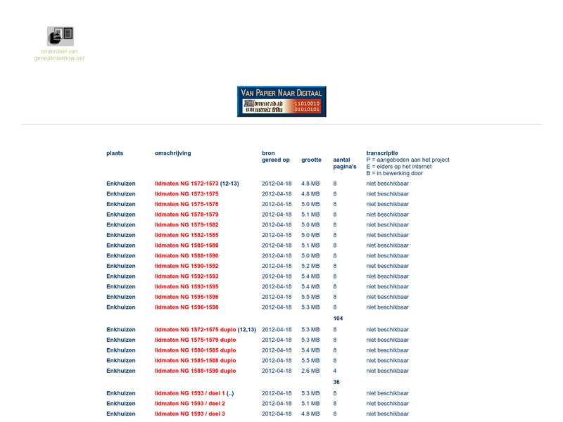 Screenshot van website