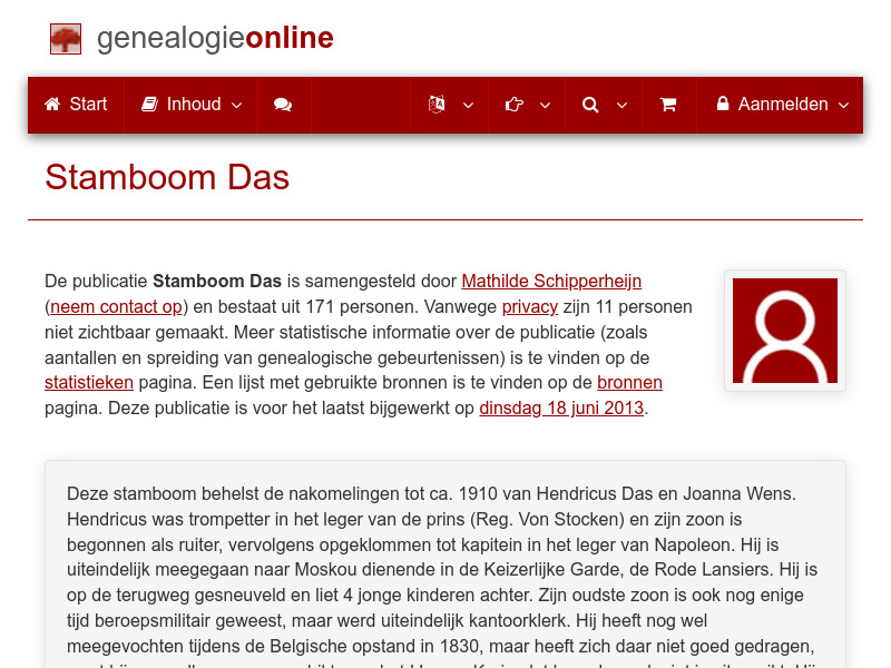 Screenshot van website