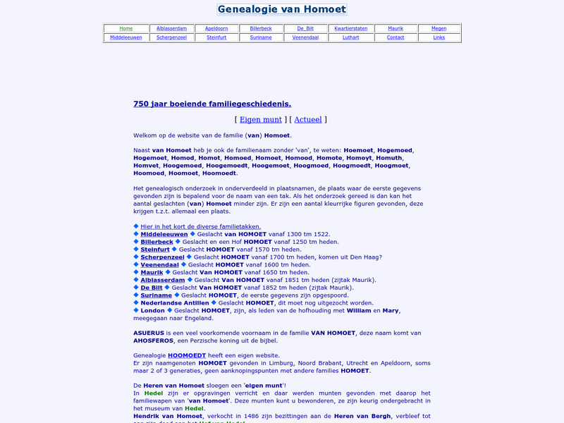 Screenshot van website