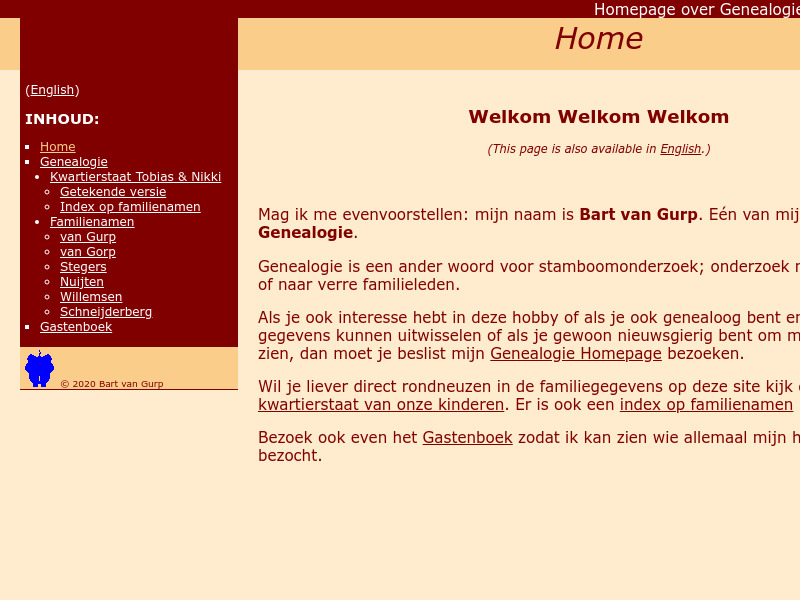 Screenshot van website