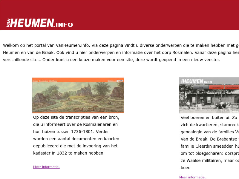 Screenshot van website