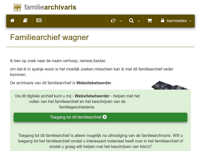 Screenshot van website