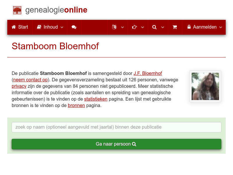 Screenshot van website