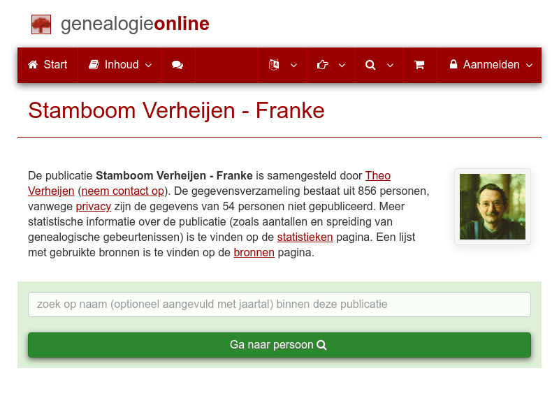 Screenshot van website