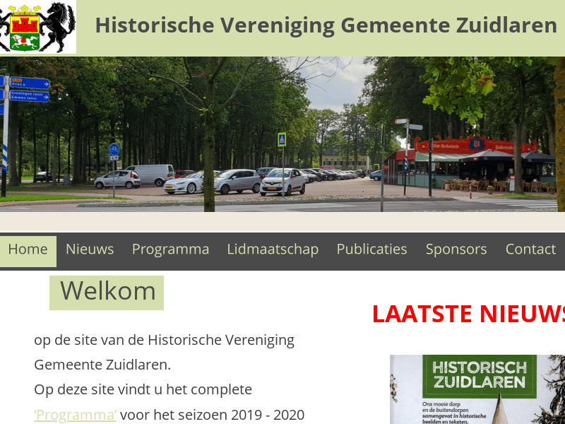 Screenshot van website