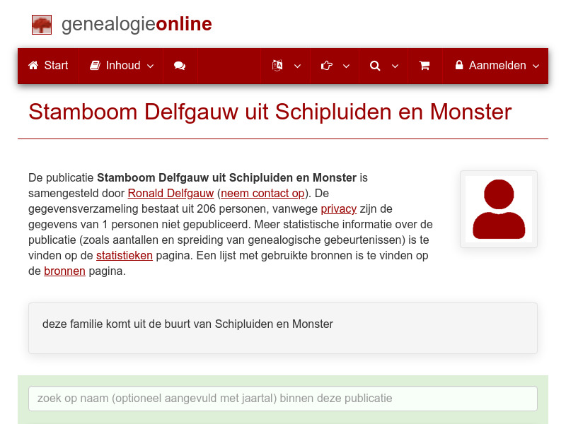Screenshot van website