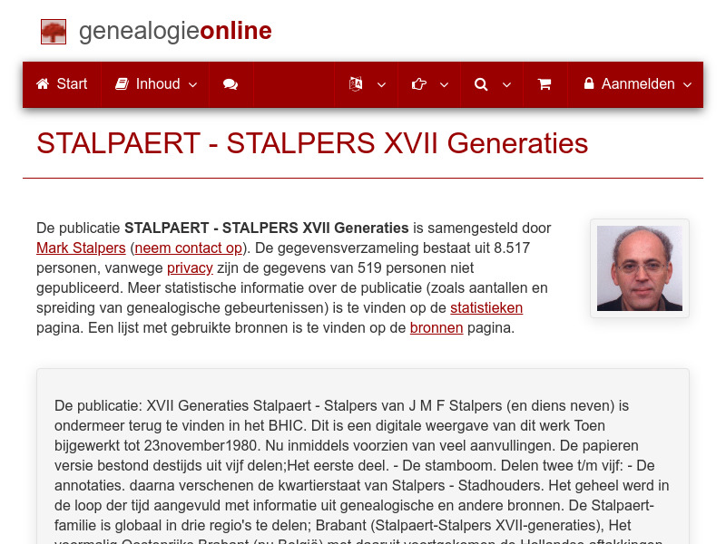 Screenshot van website