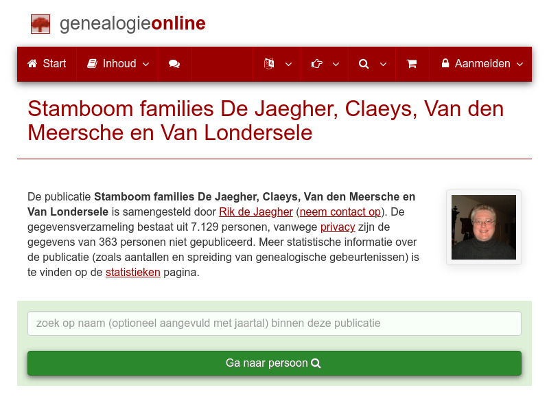 Screenshot van website