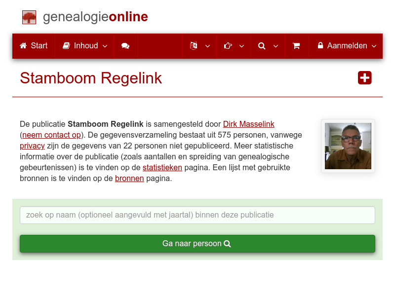 Screenshot van website