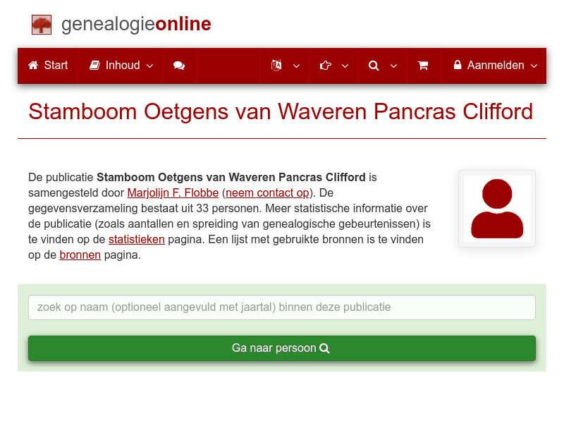 Screenshot van website