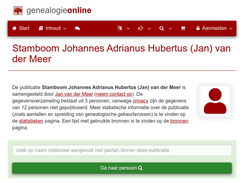 Screenshot van website