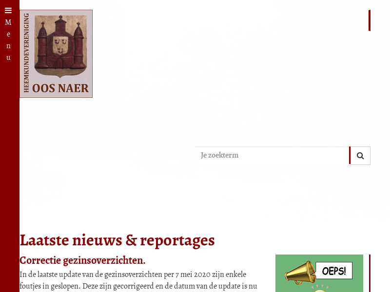 Screenshot van website