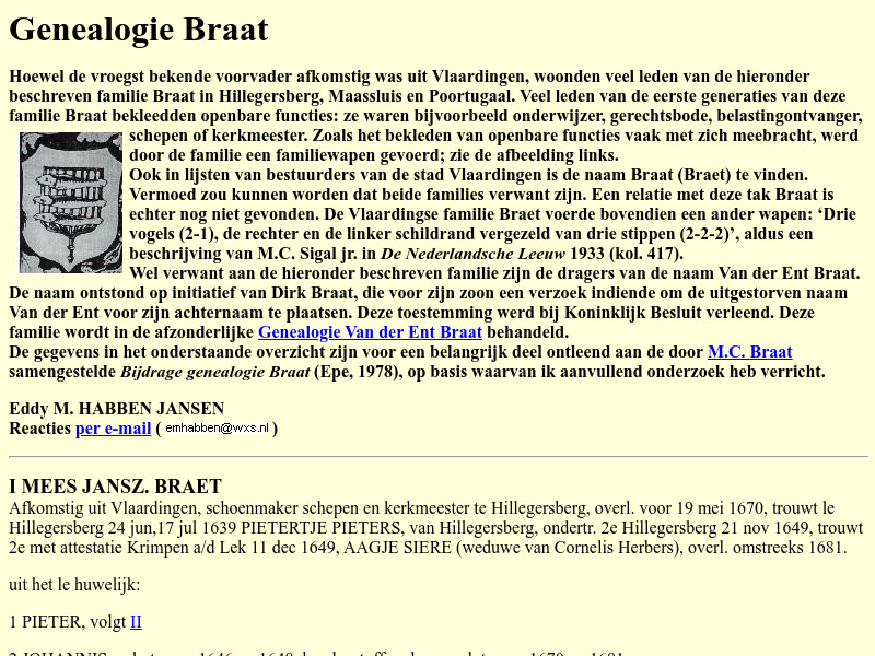 Screenshot van website