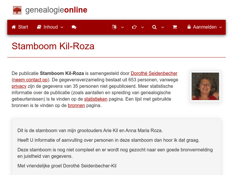 Screenshot van website