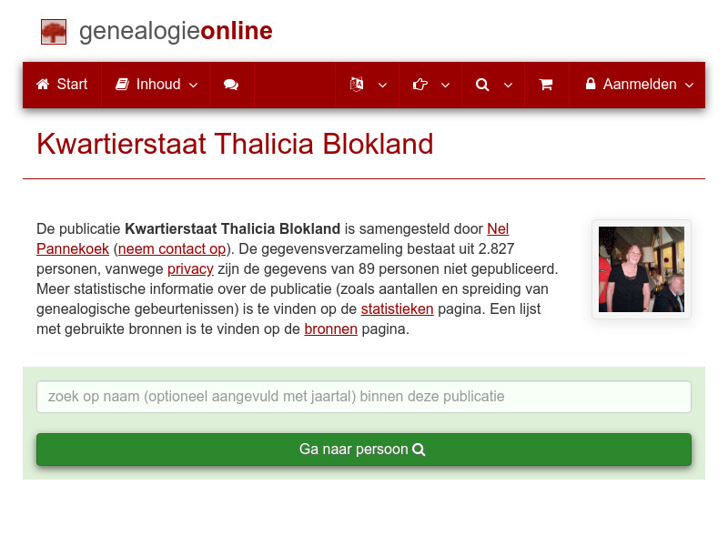 Screenshot van website