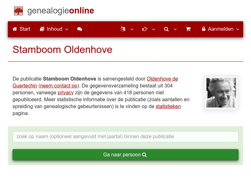 Screenshot van website