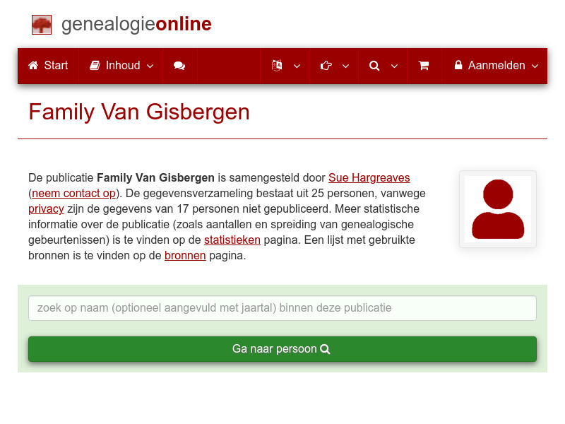 Screenshot van website