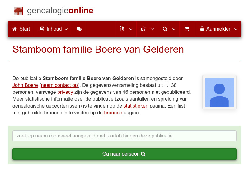Screenshot van website