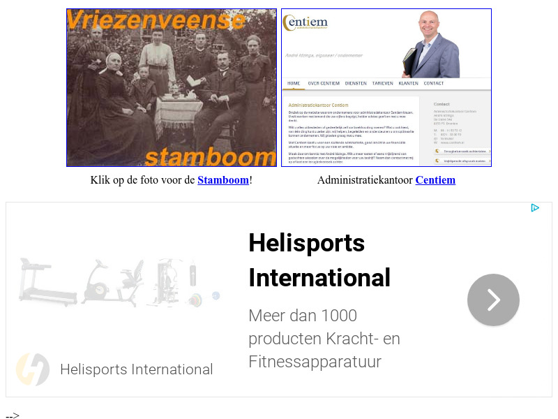 Screenshot van website