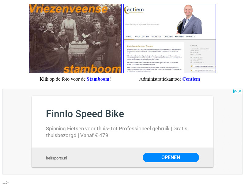 Screenshot van website