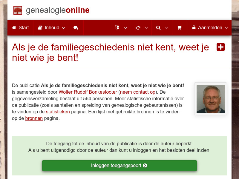 Screenshot van website