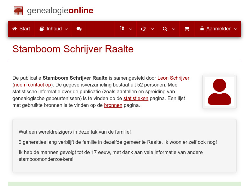 Screenshot van website
