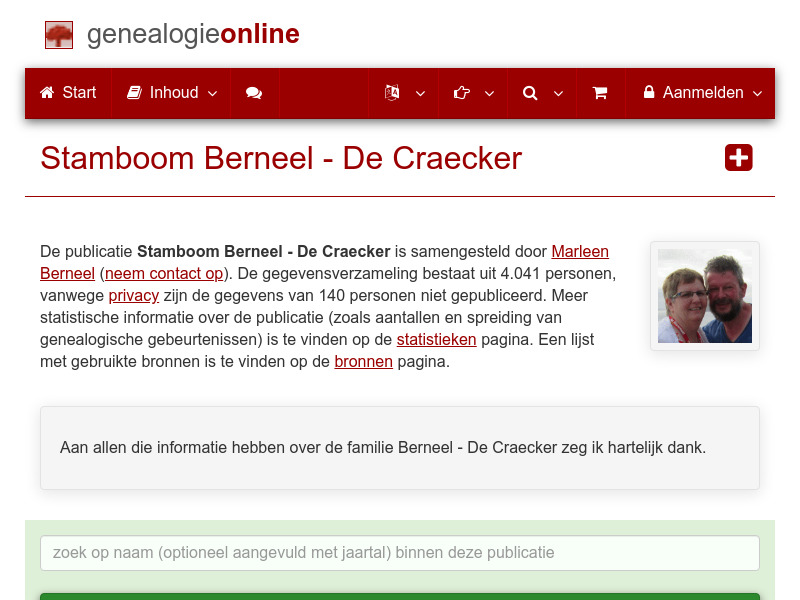 Screenshot van website