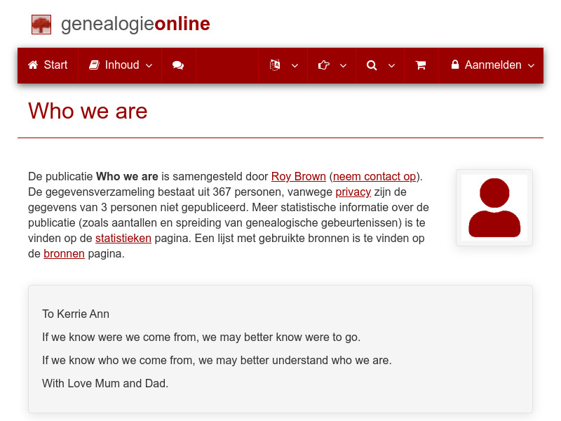 Screenshot van website