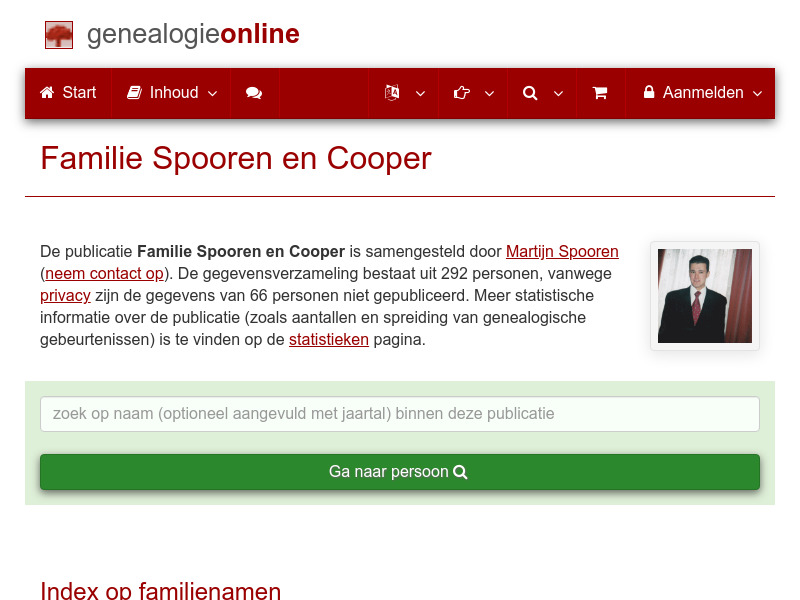 Screenshot van website