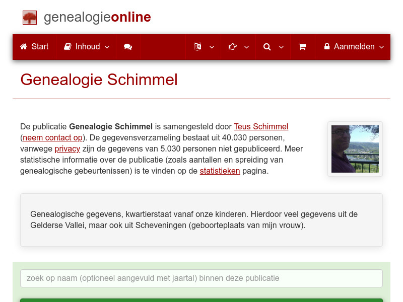 Screenshot van website