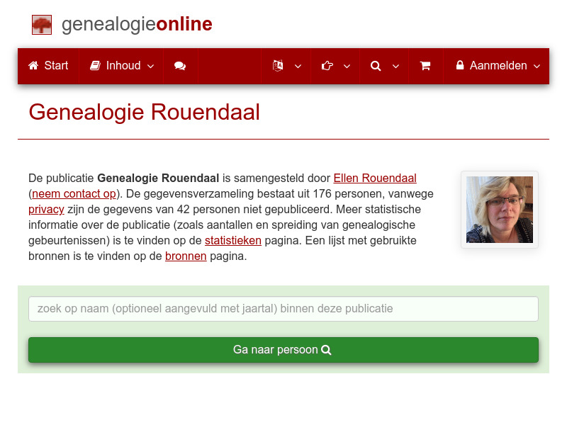 Screenshot van website