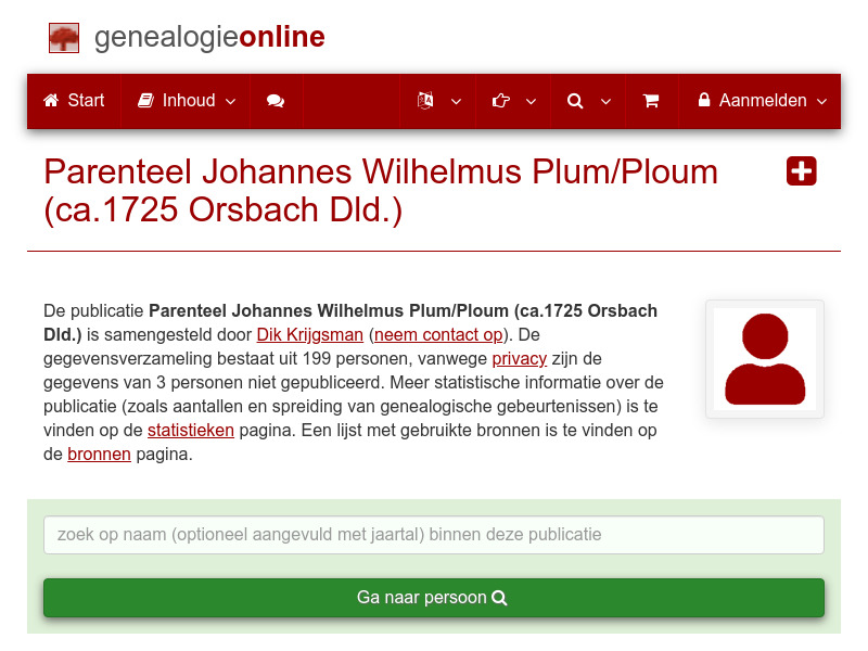 Screenshot van website