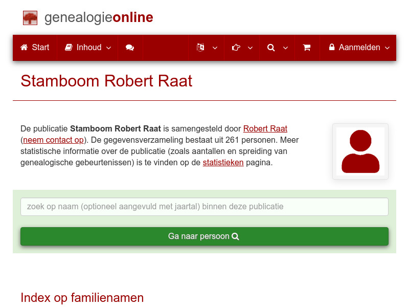 Screenshot van website