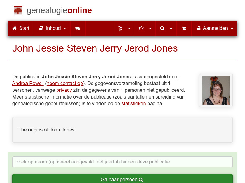 Screenshot van website