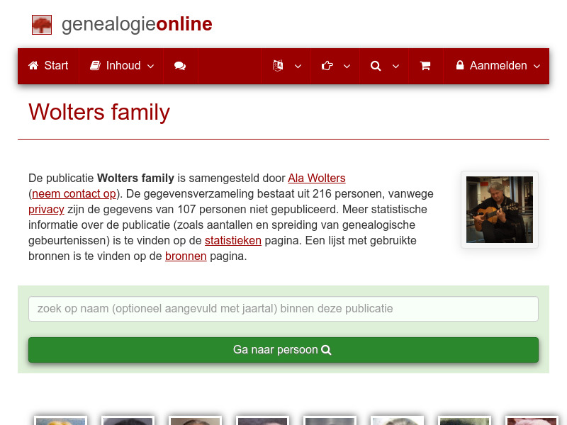 Screenshot van website