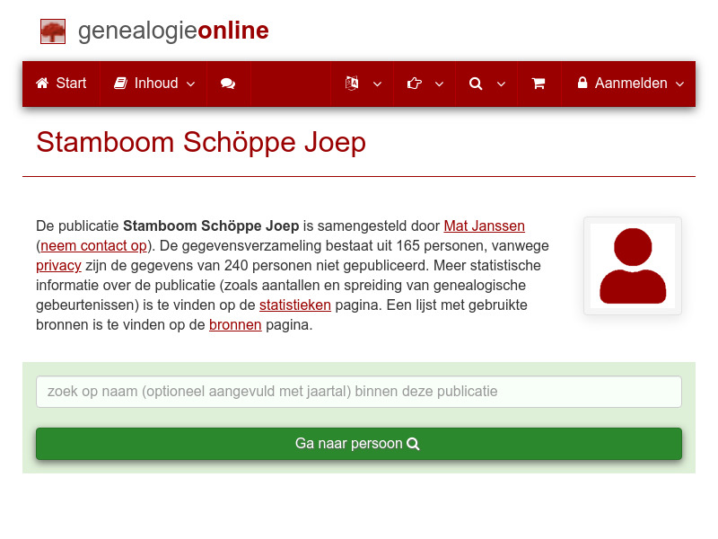 Screenshot van website