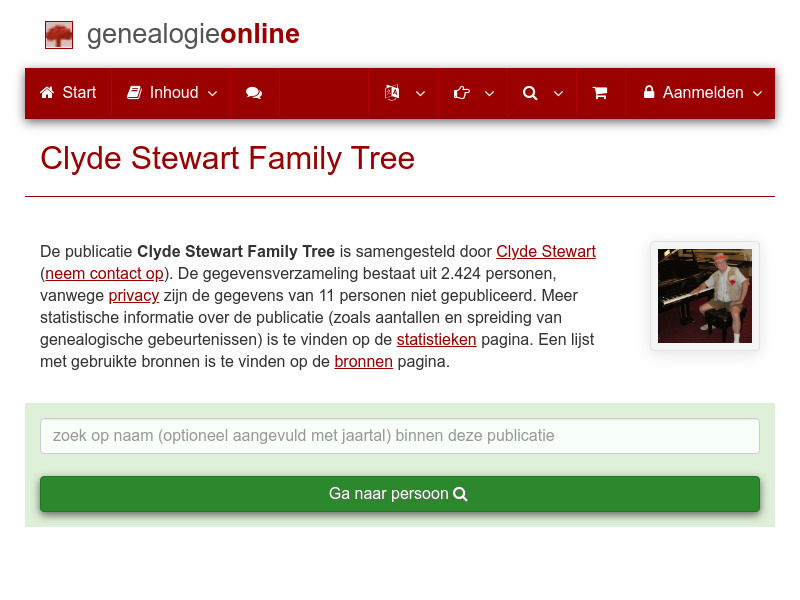 Screenshot van website