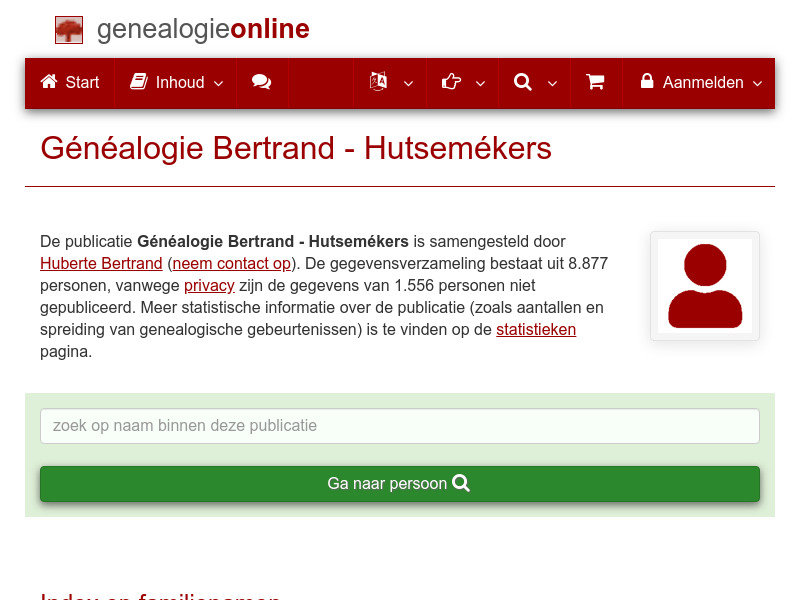 Screenshot van website