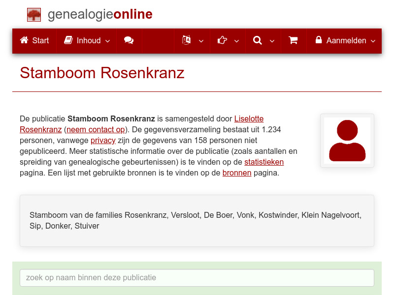 Screenshot van website