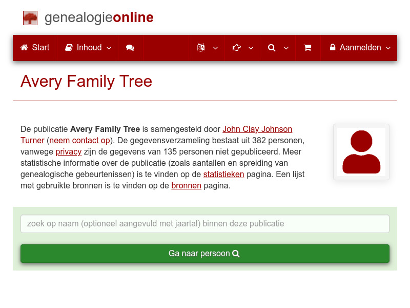 Screenshot van website
