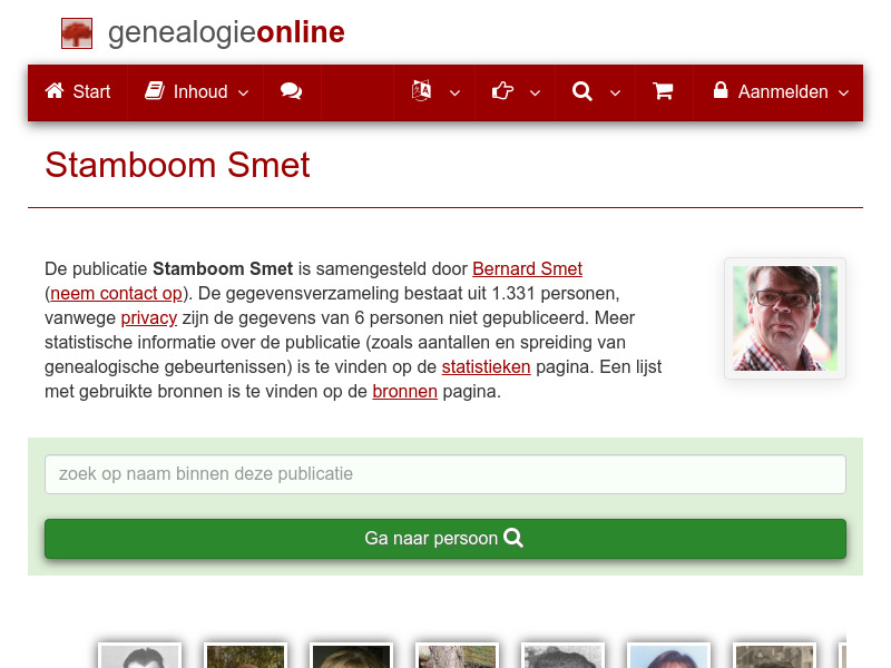 Screenshot van website