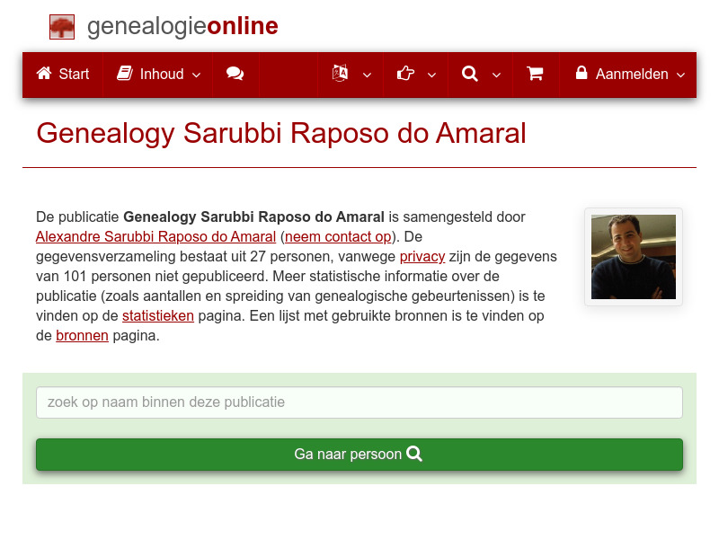 Screenshot van website