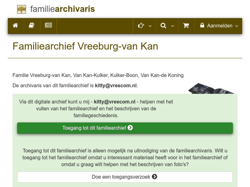 Screenshot van website