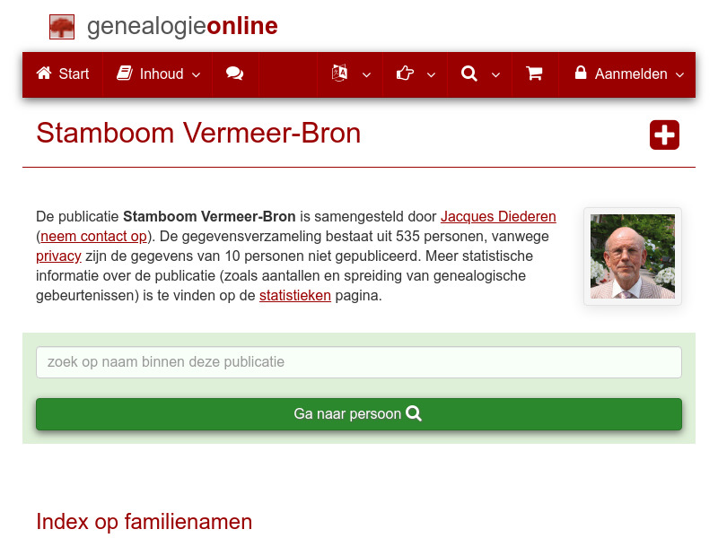 Screenshot van website