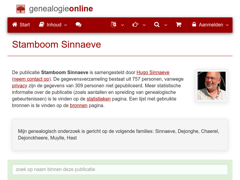 Screenshot van website