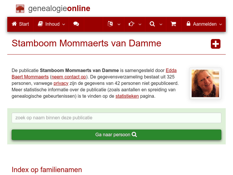 Screenshot van website