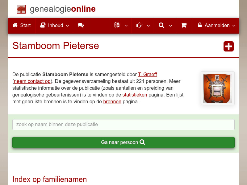 Screenshot van website