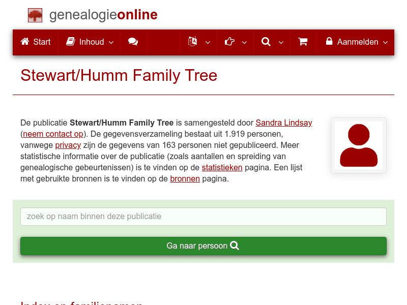 Screenshot van website